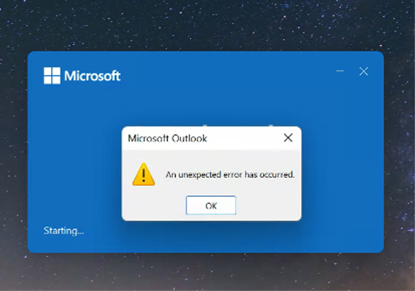 Outlook 365 error